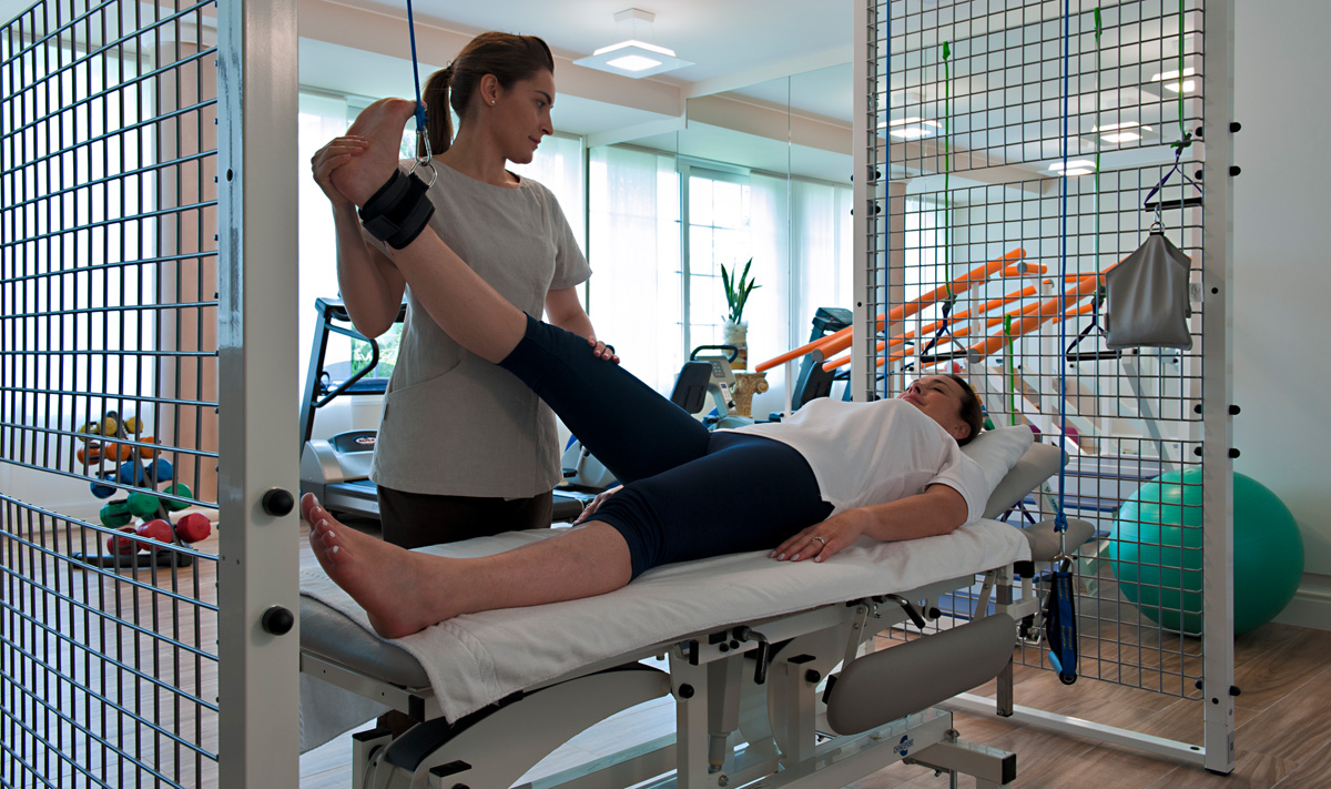 fisioterapia del ginocchio presso la palestra dell'hotel tritone, abano terme