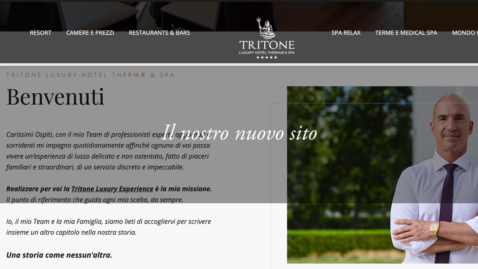 Il nuovo sito dell’Hotel Tritone: il principio di nuove esperienze speciali