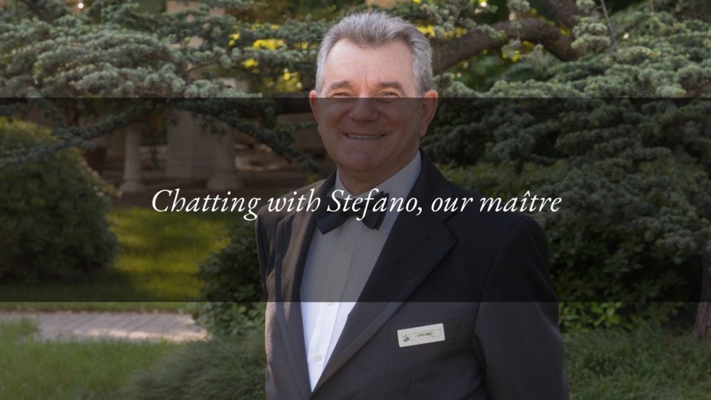 Chatting with Stefanto, the maître at Hotel Tritone