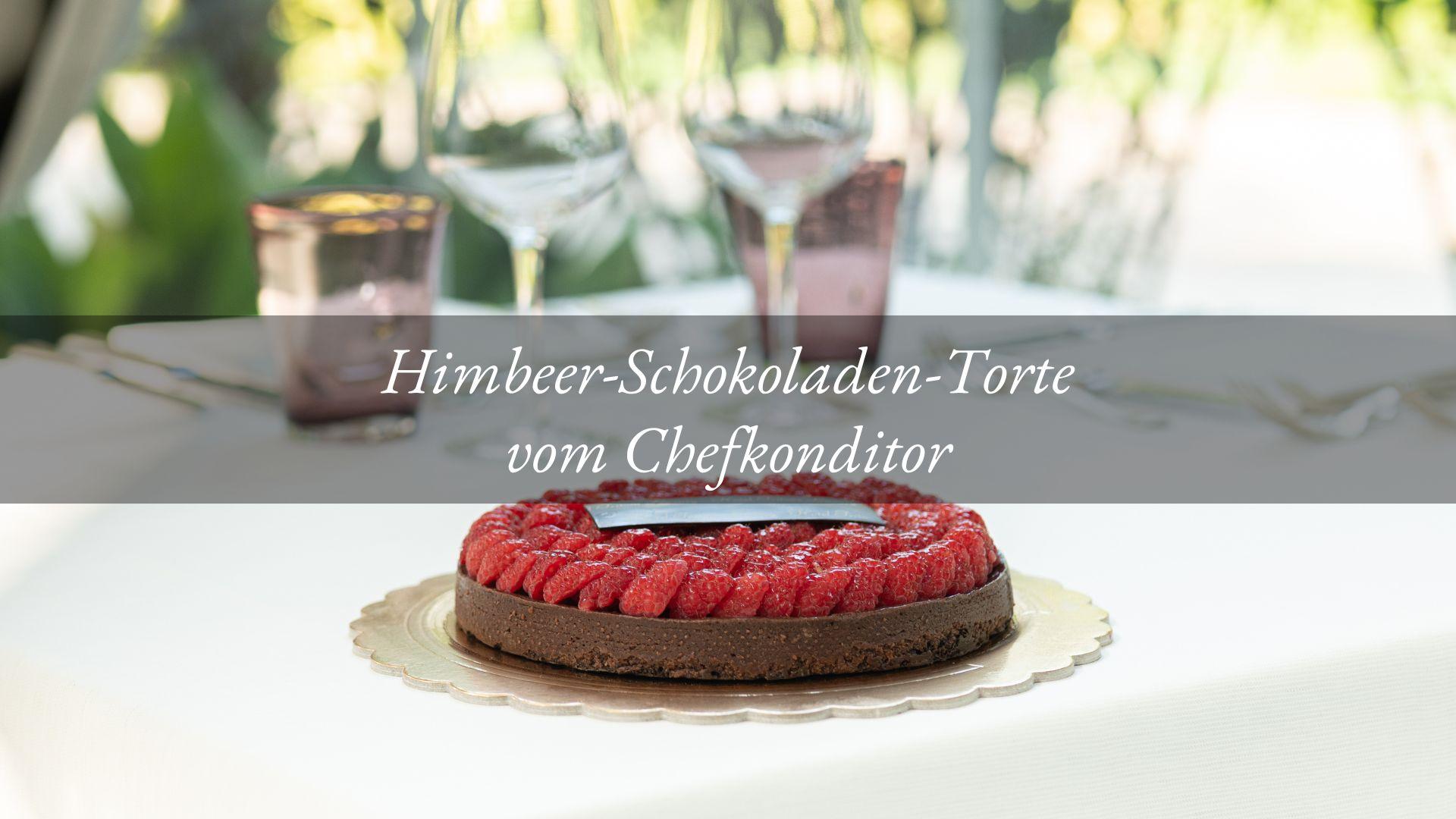 Torte mit Himbeeren und Bitterschokolade mit 70 % Kakaoanteil