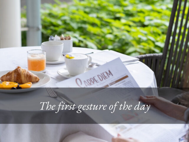 The first gesture of the day: the body has its own rhythm. At the table, too